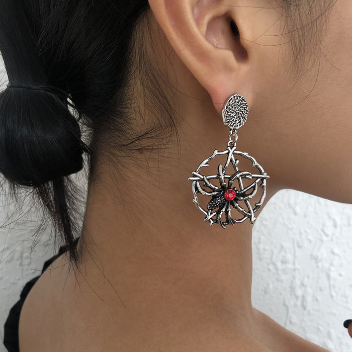 Wholesale Alloy Halloween Spider Earrings JDC-ES-QianDi003