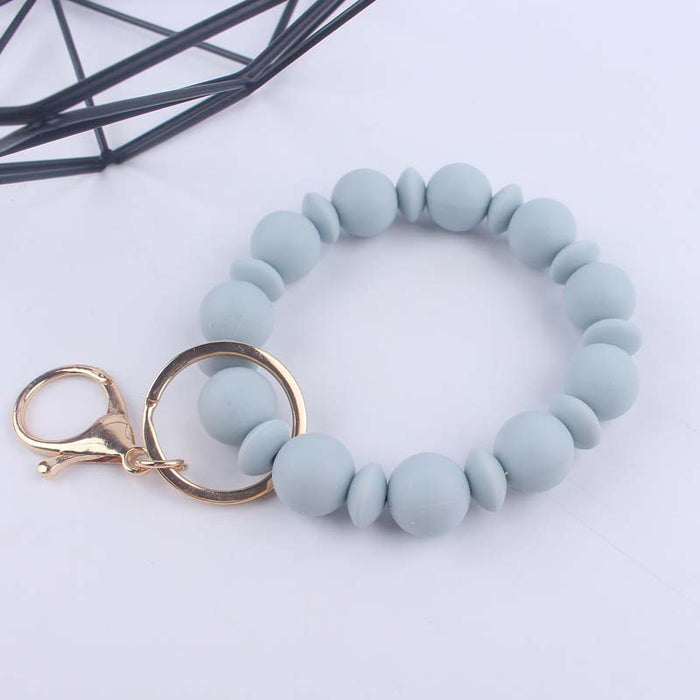 Wholesale silicone beads spacer beads bracelet beaded wrist keychain pendant