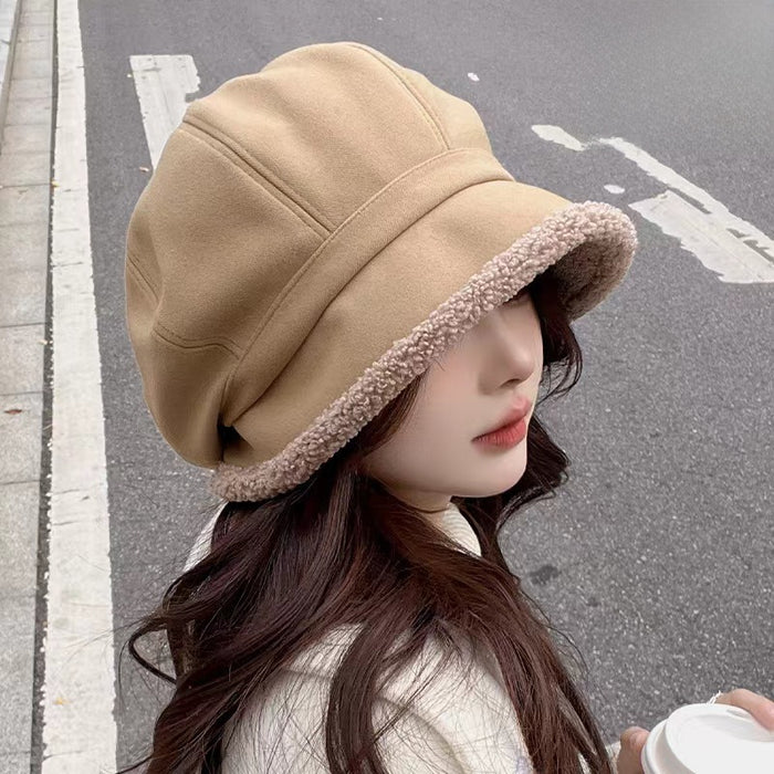 Wholesale Lamb Fleece Fisherman's Hat Versatile Ear Protection Warm and Velvet Hat Autumn and Winter