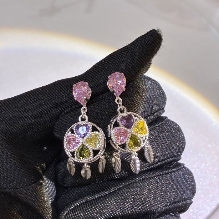 Wholesale Dream Catcher Long Earrings Geometric Fashion Accessory