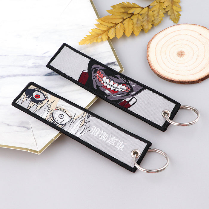 Wholesale Woven Label Keychain  Fabric Accessories Trendy Merchandise