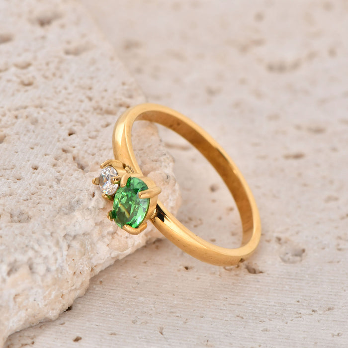Wholesale High-End Zircon Titanium Steel Ring Women' s Fashionable and Personalized Ring
