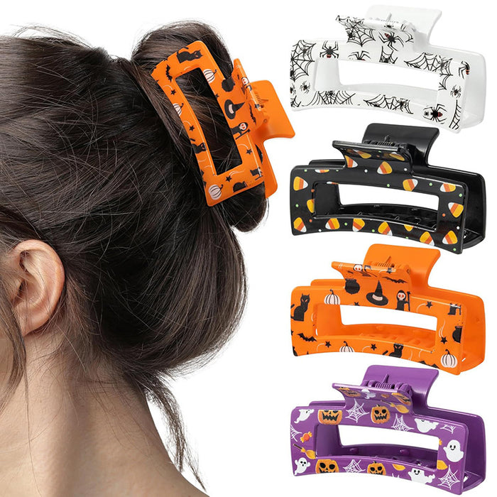 Wholesale  Skeleton  Pumpkin Ghost Witch Plastic Hair Claw Clips Chic Fashion Hair Accessory For Party And Gift