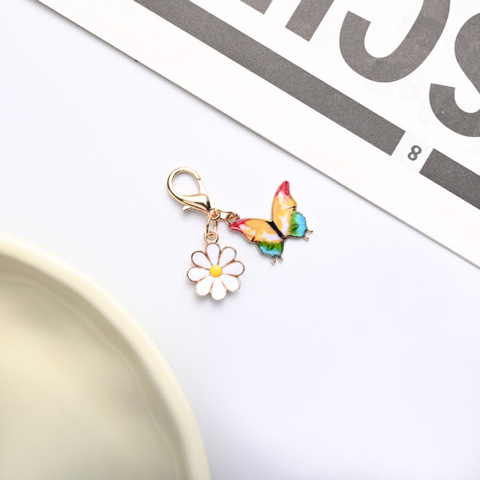 Wholesale Colorful enamel butterfly and  keychains