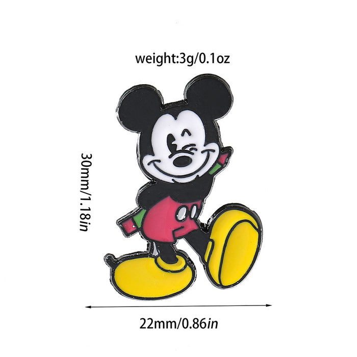 Wholesale Cartoon Mouse Princess Brooch Cute Metal Badge Pin For Clothing Trendy DIY Accessory For Resale