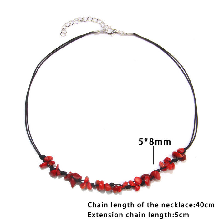 Wholesale Irregular gemstone necklace with turquoise pendant sweater chain