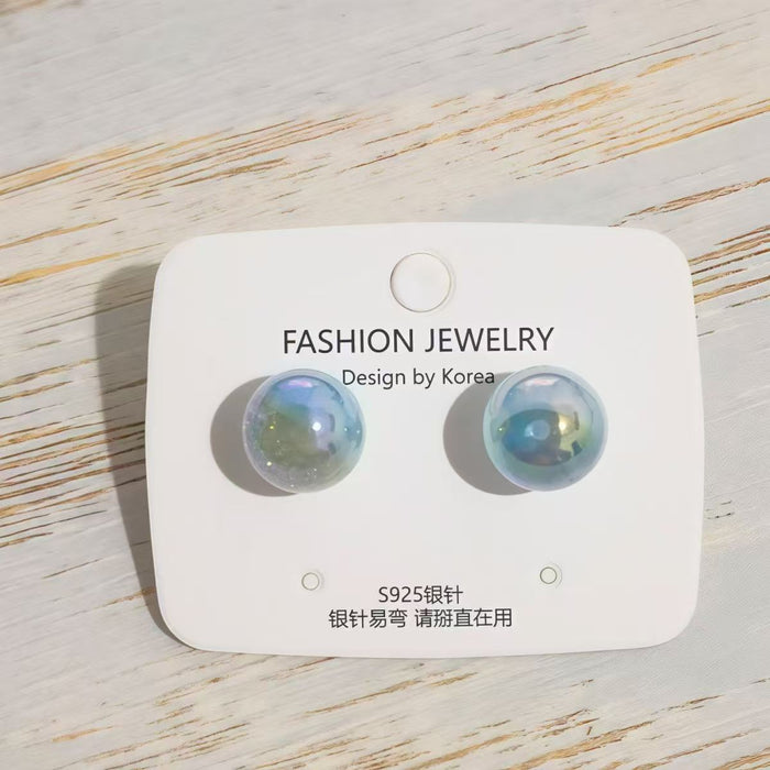 Wholesale Silver Needle 12MM Colorful Pearl Earrings with High Quality and Charm Candy Color Earrings