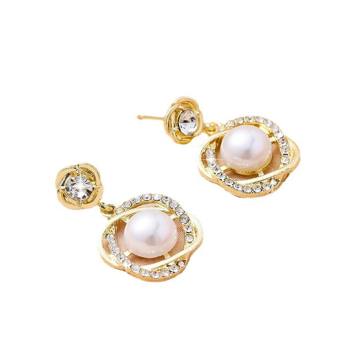 Wholesale Pearl Pendant Earrings 925 Silver Pin Earrings