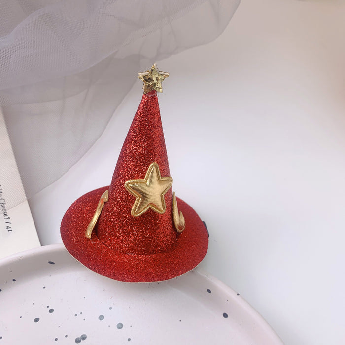 Wholesale Children' s Hair Accessories Role Playing  Funny Pumpkin Hat Hairpin Little Girl Lace Bat Hairpin Headwear