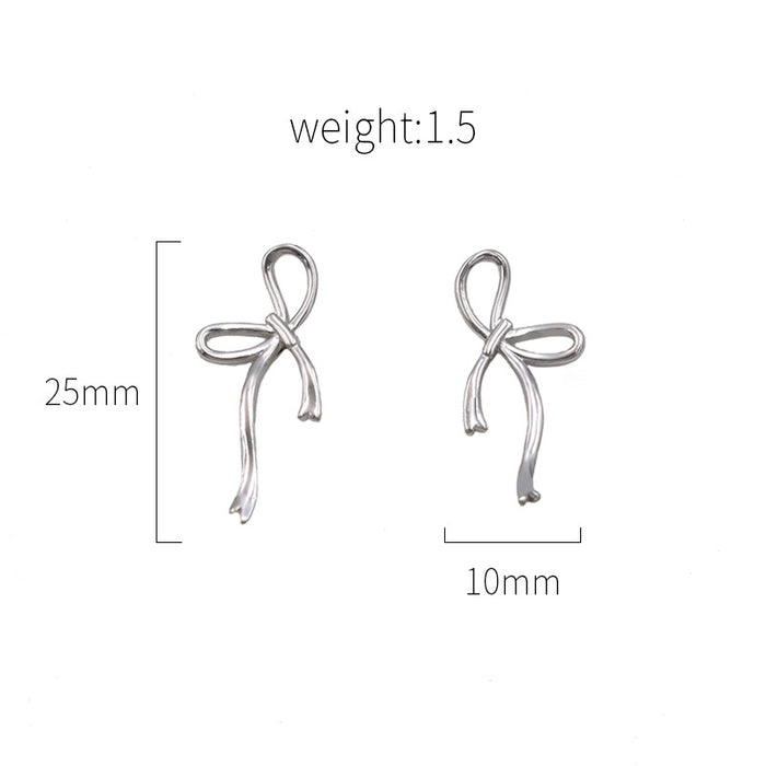 Wholesale Hollow Earrings Simple Light Titanium Steel