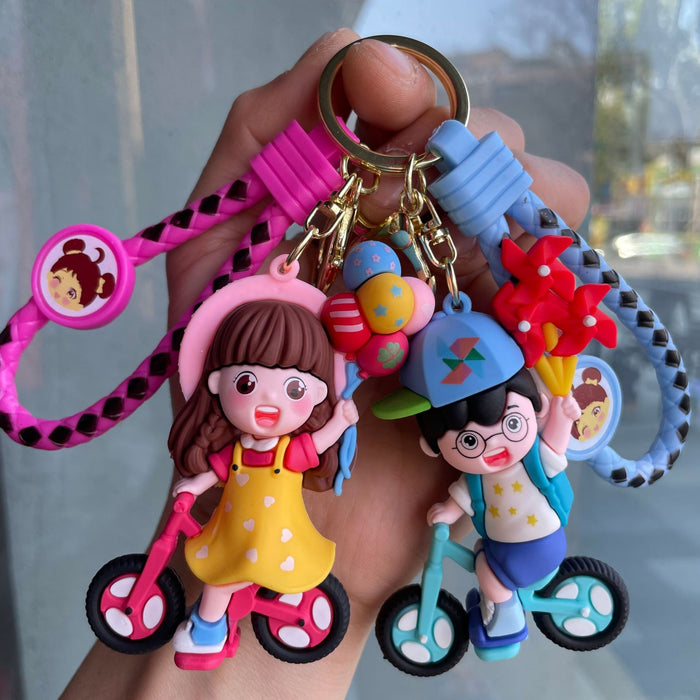 Wholesale Windmill couple keychain cute doll car keychain student backpack pendant couple small gift wholesale
