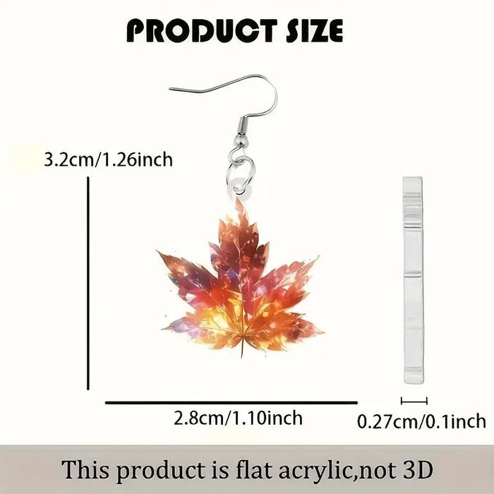 Wholesale Acrylic Thanksgiving Maple Leaf Personalized Earrings JDC-ES-Yujin002