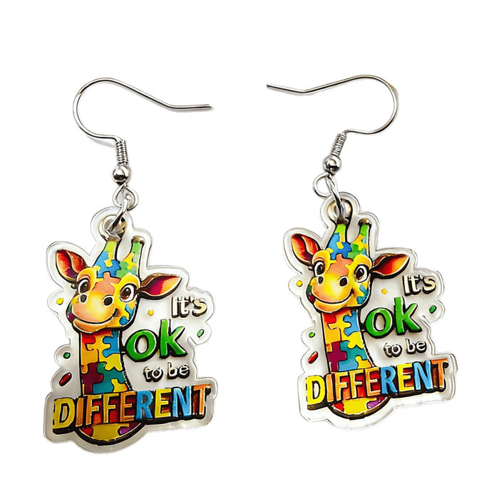 Wholesale Trendy 2D Acrylic Giraffe Earrings Fashion Accessory