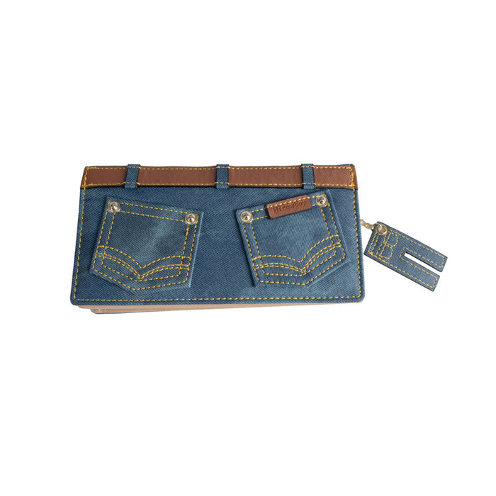 Wholesale Long PU Denim Wallet JDC-WT-MaoMao004