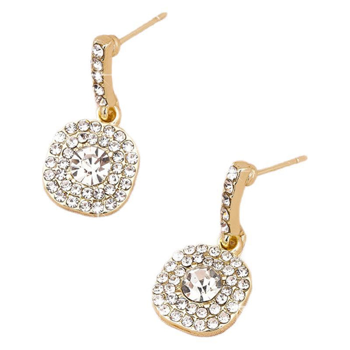 Wholesale S925 Silver Needle Simple Temperament Inlaid Diamond Geometry Earrings