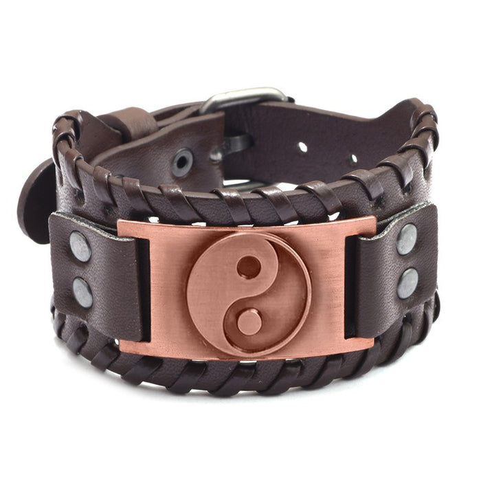 Wholesale Multi-layer Leather Wolf Head Men's Bracelet JDC-BT-FengH002