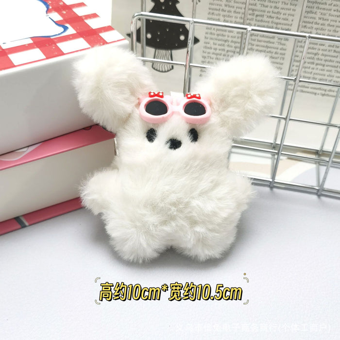 Wholesale Cute Flying Rabbit Plush Pendant Bow Rabbit Doll Keychain Pendant Flying Dog Glasses Rabbit Doll