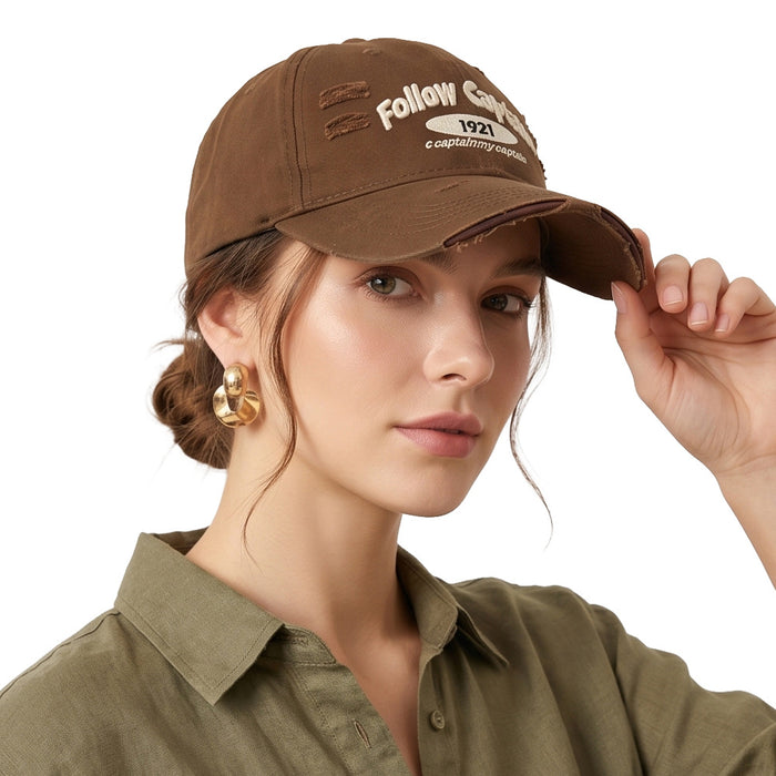 Wholesale Trendy Vintage Distressed Baseball Cap with Embroidery Lettering