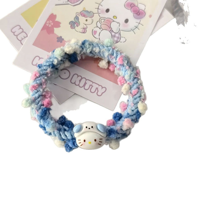 Wholesale Cute cartoon-style colorful braided hair scrunchies