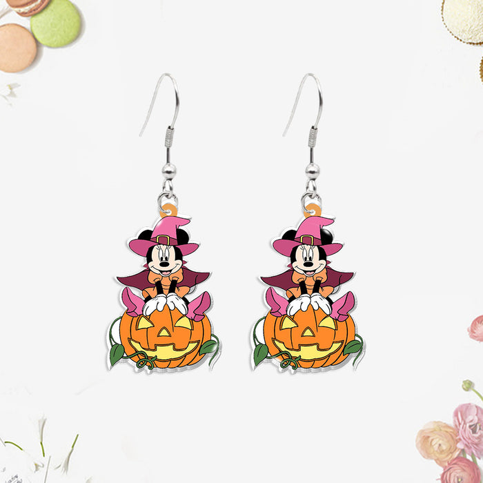 Wholesale  party creative earrings cute asymmetrical acrylic heat shrinkable earrings