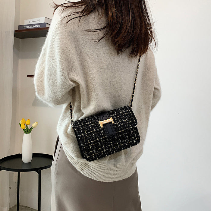 Wholesale Fashion Simple Shoulder Bag Casual Messenger Woolen Small Square Bag JDC-SD-ShengShi009