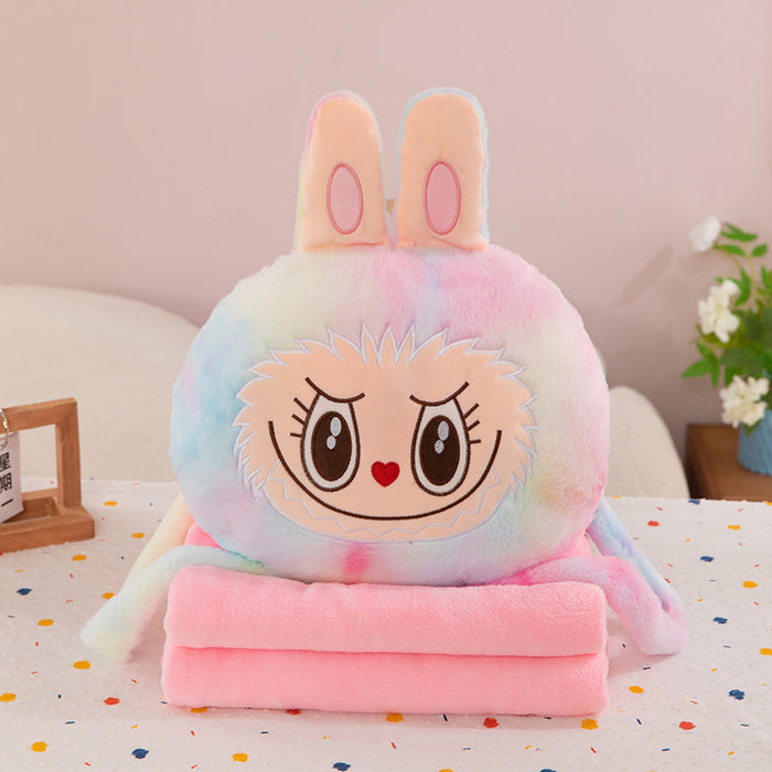 Wholesale Cute Cartoon Colorful Pillow Quilt Hand Warm Three-in-One Air Conditioning Blanket Doll Birthday Gift Doll