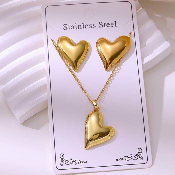 Wholesale RetroEarrings Necklace Stainless Steel Gold-Plated Jewelry