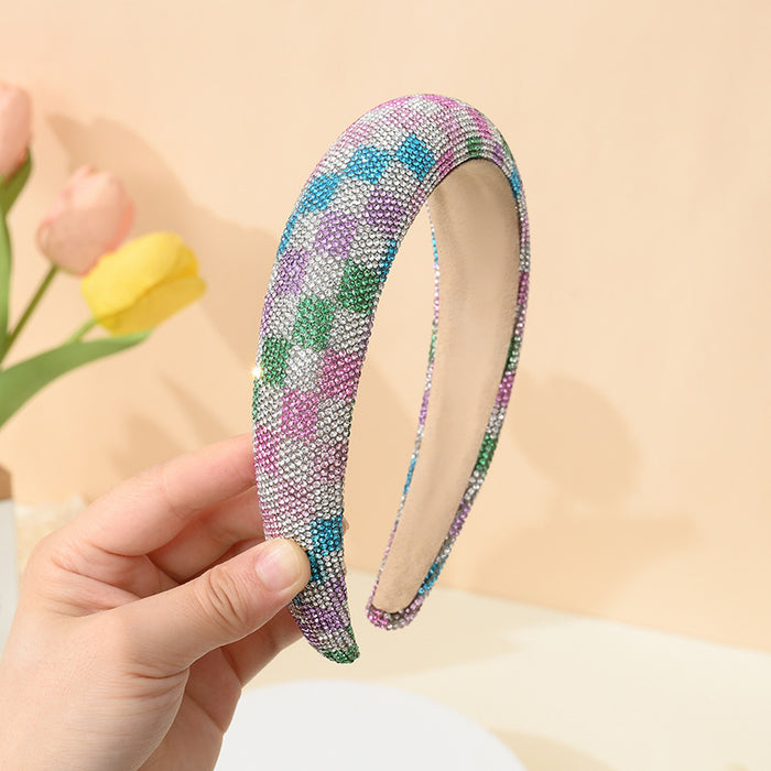 Wholesale Grid Water Diamond Hair Hoop JDC-HD-Mengm003