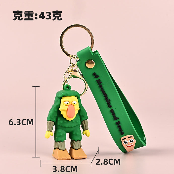 Wholesale Mythical Creatures PVC Keychain Cute Monkey and Banana Design Bag Charm Boutique MOQ≥10