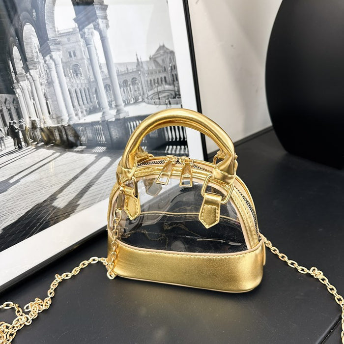 Wholesale Fashionable transparent shell bag crossbody bag PVC chain trendy shoulder bag