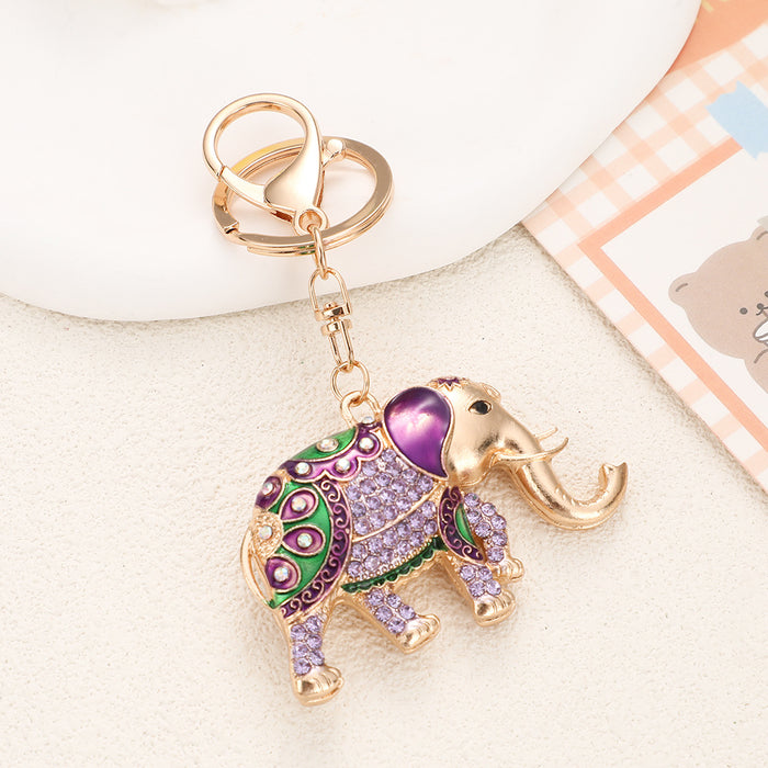 Wholesale Elephant Rhinestone Keychain Decorative Fashion Accessory