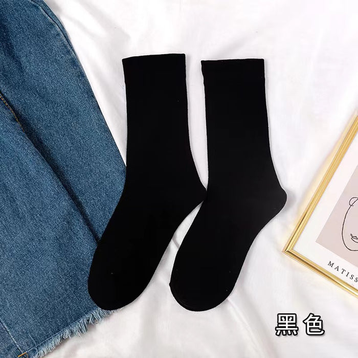 Wholesale Socks white pile socks pure cotton spring and summer thin boneless middle tube