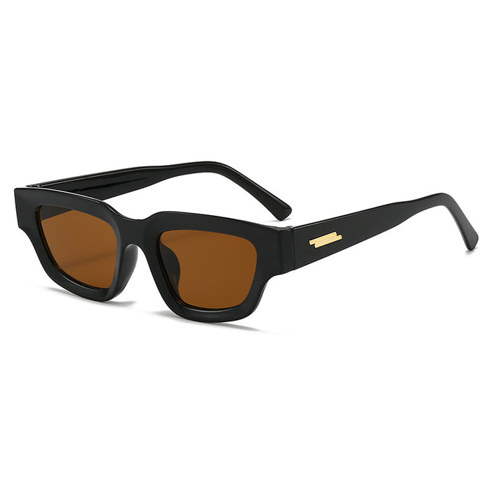 Wholesale New Transparent Small Box Sunglasses Trendy Personalized Sunglasses Retro Brown Sunglasses Wearing Sunglasses
