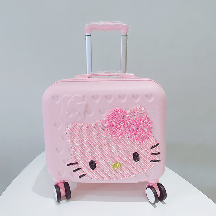 Wholesale Children's Cat Pink Trolley Suitcase with Rhinestones JDC-CS-MingJu002