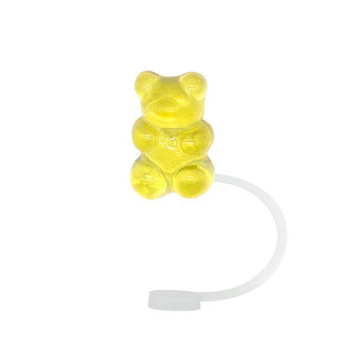 Wholesale Acrylic crystal transparent silicone straw cap, straw cover, straw clip, silicone lid