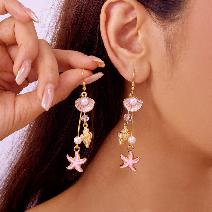 Wholesale Seastar earrings with a niche design and vacation style earrings