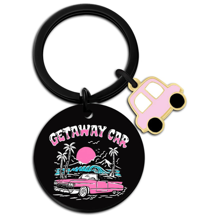 Wholesale Stainless steel letter element round keychain