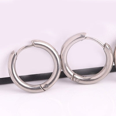 Wholesale Titanium Steel Round Wire Earrings Exquisite Ear Care Set Small Earrings JDC-ES-RX001