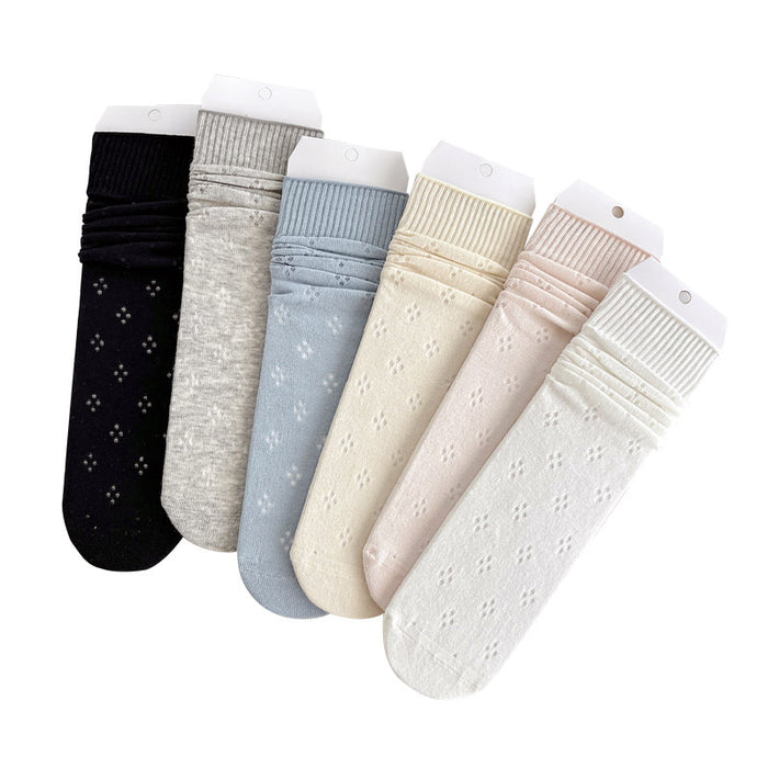 Wholesale Socks thin mesh breathable mid tube women's socks boneless pile socks