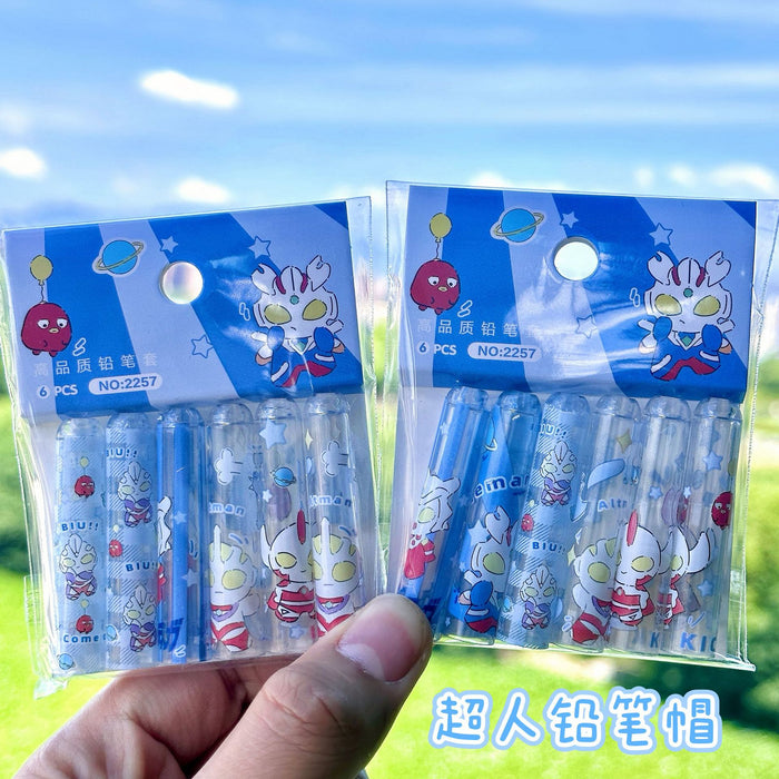 Wholesale 6pcs/set Cute Transparent Pencil Cap Protectors
