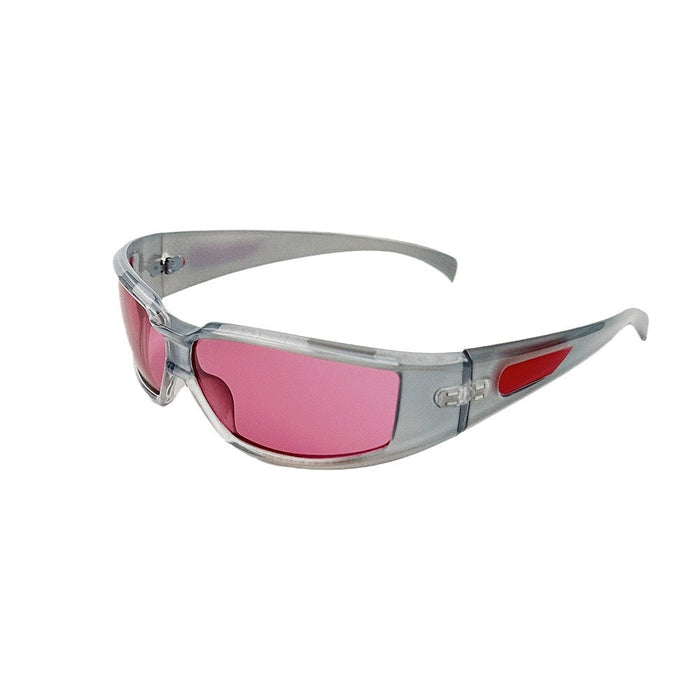 Wholesale Future oriented bright silver sunglasses with UV protection surround glasses