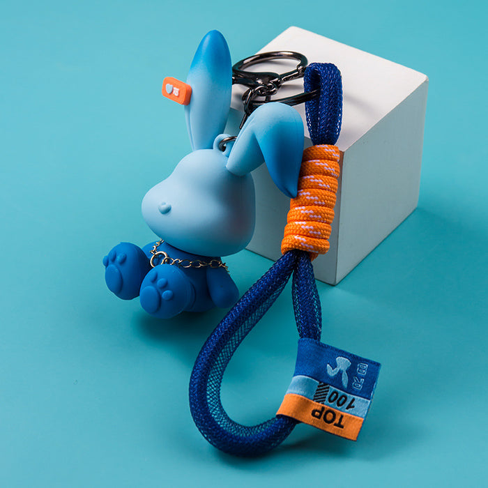 Wholesale Creative rabbit cartoon car keychain, backpack decoration, couple keychain