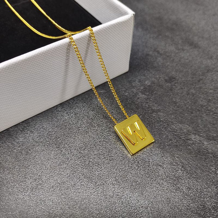 Wholesale Letter necklace gold plated clavicle chain