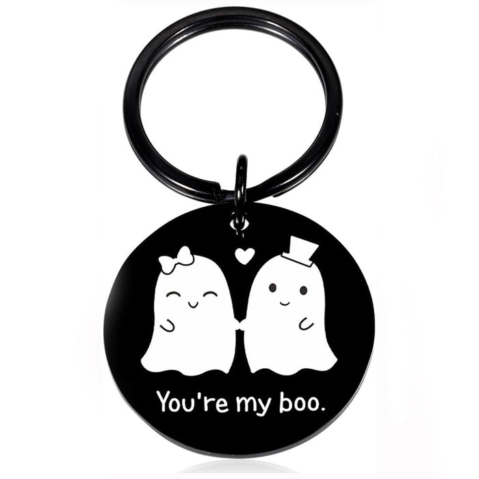 Wholesale Trendy  Boo Keychain for Couples Stainless Steel Bag Charm Gift MOQ：2
