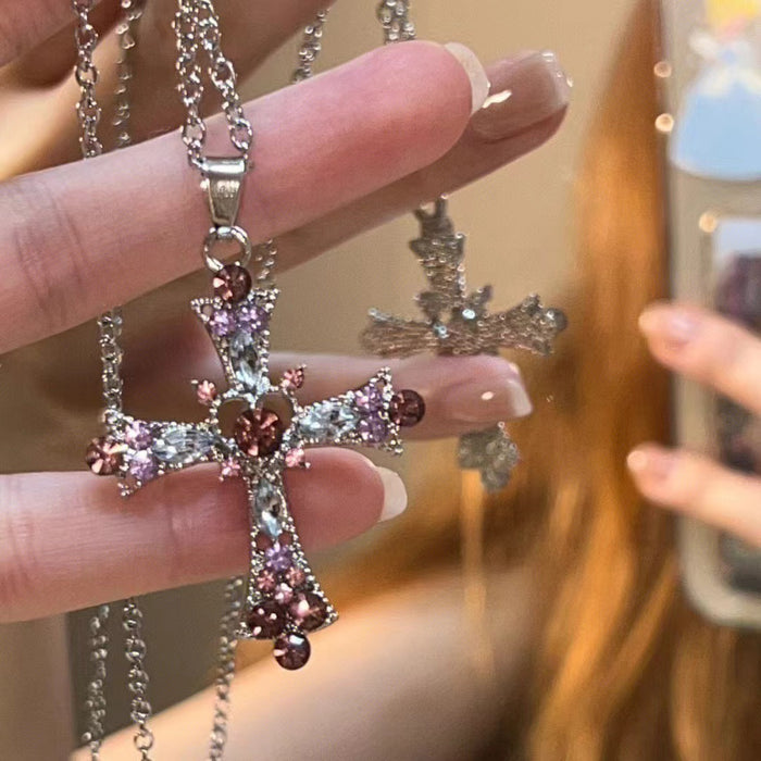 Wholesale Cross Necklace Diamond Gothic Clavicle Chain