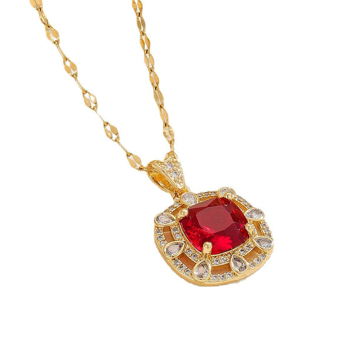 Wholesale accessories popular simple red square diamond zircon jewelry cross-border three-piece suit