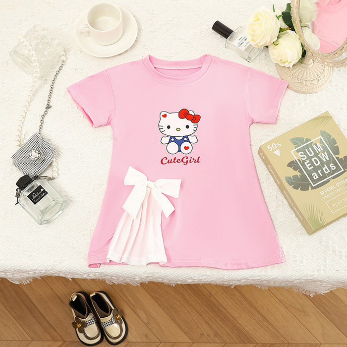 Wholesale Summer Clothes Girls Cartoon Cute Dress T-shirt Dress JDC-CTS-XiaoHZ005