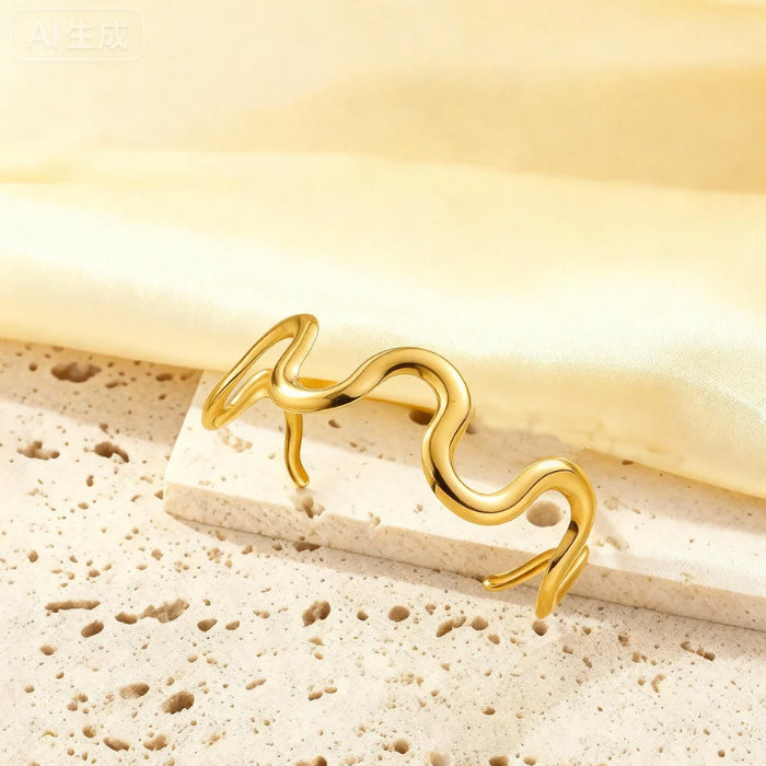 Wholesale Titanium steel wave-shaped bracelet