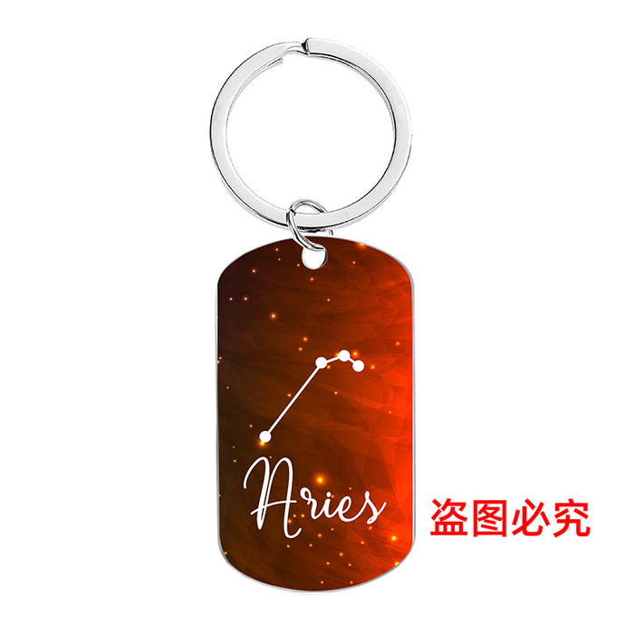 Wholesale 12 Constellations Metal Keychains JDC-KC-GangGu056