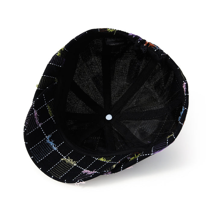 Wholesale Newspaper hat tassel octagonal hat internet famous retro beret sun protection and shading duckbill hat